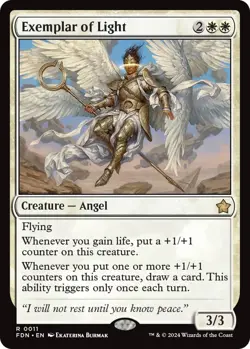 MTG Exemplar of Light Foundations Rare Creature – Angel NM - Image 5