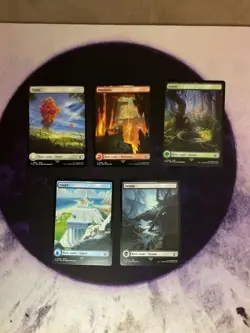 Mtg * Final Fantasy Full Art Basic Land * 1X Each Color * NM - Image 1