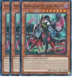 Yu-Gi-Oh! 3x Diabellstar the Black Witch RA03-EN032 Super Rare Playset - Image 1