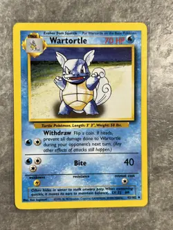 Wartortle 042/102 Pokemon TCG Base Set Vintage WOTC Card Regular (Light Play) 2 - Image 1