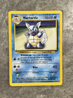 Wartortle 042/102 Pokemon TCG Base Set Vintage WOTC Card Regular Moderate Play 3 - Image 1