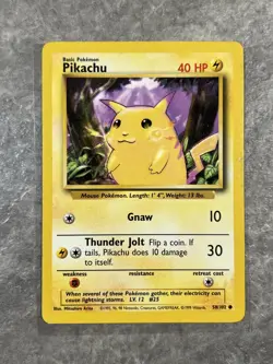 Pikachu 058/102 Pokemon TCG Base Set Vintage WOTC Card Regular (Moderate Play) 1 - Image 1