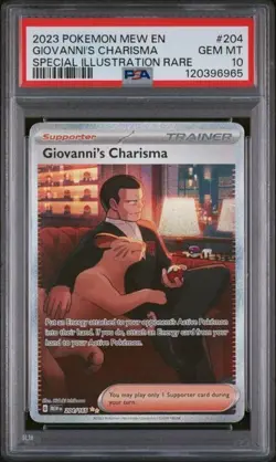2023 POKEMON MEW EN-151 SPECIAL ILLUSTRATION RARE GIOVANNI'S CHARISMA PSA 10 - Image 3
