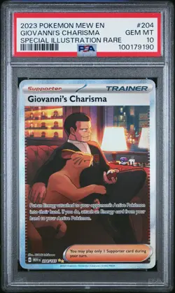 2023 POKEMON MEW EN-151 SPECIAL ILLUSTRATION RARE GIOVANNI'S CHARISMA PSA 10 - Image 3