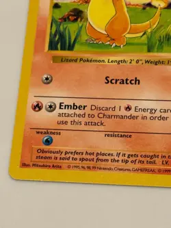 Shadowless Charmander Pokemon TCG 1999 Base Set WOTC 46/102 - Image 3