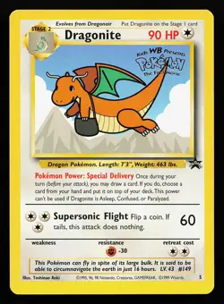 Dragonite 5 The First Movie WOTC Black Star Promo PokÃ©mon Card - Image 1