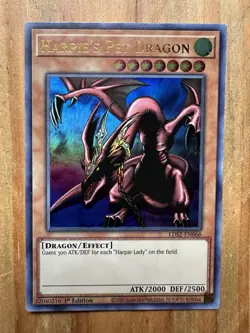 Harpies Pet Dragon LDS2-EN066 Ultra Rare Purple 1st Edition Yugioh Card - Image 1