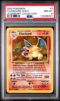 CHARIZARD Legendary Collection Holo Rare #3 PSA 8 Vintage Pokemon - Image 1