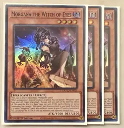 Yugioh! 3x Morgana the Witch of Eyes DUAD-EN026 Super Rare 1st Ed NM - Image 1