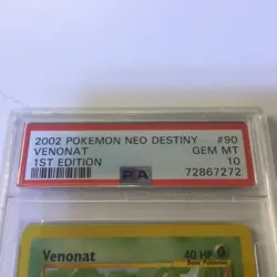 PSA 10 Venonat 1ST EDITION Neo Destiny #90 Pokemon Card 2002 GEM MINT - Image 2