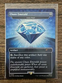 SEE DESCRIPTION- Chaos Emerald (7033) Blue - Lotus Petal - Sonic Secret Lair MTG - Image 1
