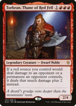 Torbran, Thane of Red Fell NM RARE Throne of Eldraine [ELD] MTG Regular Mint - Image 1