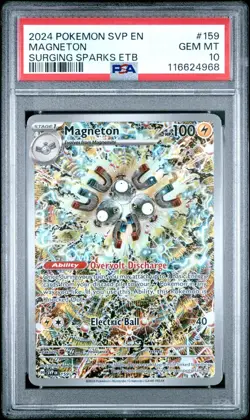2024 POKEMON SVP EN-SV BLACK STAR PROMO 159 MAGNETON SURGING SPARKS PSA 10 - Image 1