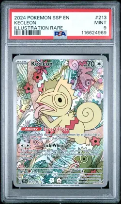 2024 POKEMON SSP EN-SURGING SPARKS 213 KECLEON ILLUSTRATION RARE PSA 9 - Image 1