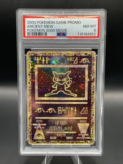 2000 Ancient Mew PSA 8 NM-MT Pokemon Movie Promo Double Holo Pokemon Card SWIRL - Image 1