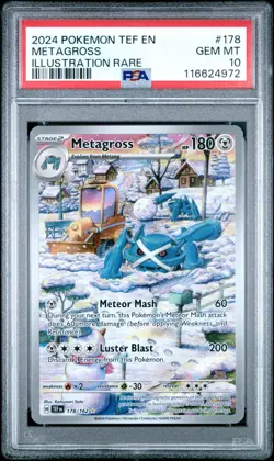 2024 POKEMON TEF EN-TEMPORAL FORCES 178 METAGROSS ILLUSTRATION RARE PSA 10 - Image 1