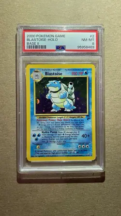 2000 Pokemon Base Set 2 Blastoise Holo Rare 2/130 - PSA 8 NM-MT - Image 1