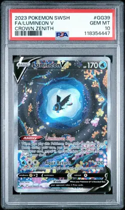 2023 Pokemon Crown Zenith Lumineon V Full Art Galatians Gallery #gg39 PSA 10 Gem - Image 1