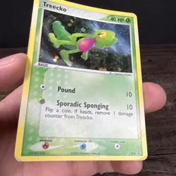 Treecko 016 Holo Nintendo Black Star Promo Pokemon Card Heavily Played Creased - Image 12