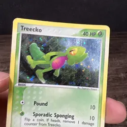 Treecko 016 Holo Nintendo Black Star Promo Pokemon Card Heavily Played Creased - Image 2