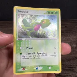 Treecko 016 Holo Nintendo Black Star Promo Pokemon Card Heavily Played Creased - Image 9
