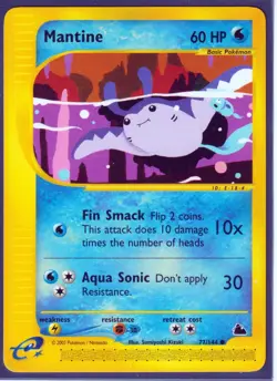 2003 MANTINE 77/144 -SKYRIDGE (e- Reader) POKEMON Regular Card - NM/M - Image 1