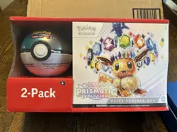 Pokémon TCG Sam’s Club 2 Pack Bundle Prismatic Evolutions + Pokeball - Image 1