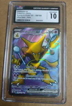 GEM MINT Alakazam ex 188/165 ULTRA RARE Pokemon 151 Pokemon Card English CGC 10 - Image 1