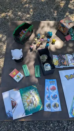 Pokemon Lot Of Toys Figurines Coins  Posters Binders Pins Dice Playmat And More - Image 2