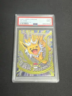 2000 Topps Chrome Pokemon Jolteon #135 Foil Rare TV Animation PSA 9 Mint - Image 3