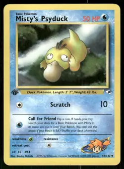 Pokemon Tcg NM Misty's Psyduck [1st Edition] #54 Pokemon Gym Heroes - Image 1