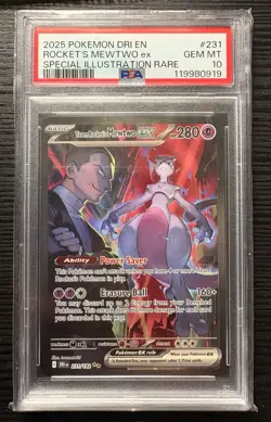 Team Rocket's Mewtwo ex 231/182 SIR Destined Rivals Pokemon 2025 GEM MINT PSA 10 - Image 1