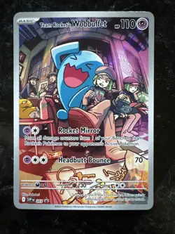 Team Rocket's Wobbuffet 203 Sv: Scarlet & Violet Promo Holo Pokemon - Image 1