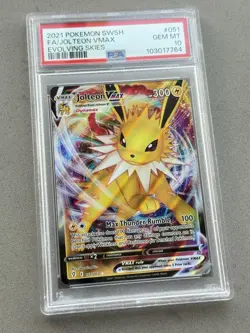 PSA 10 ~ Jolteon VMAX 051/203 Evolving Skies Full Art Ultra Rare Pokemon Card - Image 3