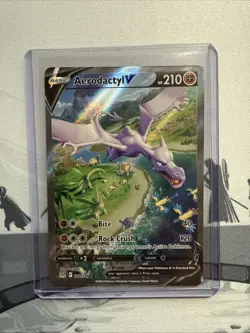 PokÃ©mon TCG Aerodactyl v Sword & Shield Lost Origin Holo Ultra Rare Card 180/196 - Image 1