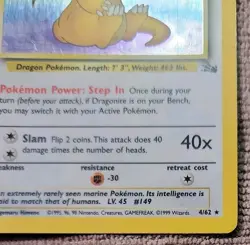 Dragonite 4/62 - Rare Holo - Unlimited Edition - Pokemon Card TCG - Fossil Set - Image 3