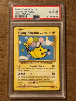 2016 Pokemon XY Evolutions Flying Pikachu #110 PSA 10 GEM MINT Secret Rare - Image 1