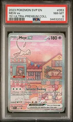 Pokemon Mew ex 053 Sv: Scarlet & Violet Promo Cards Holo PSA 8 - Image 1