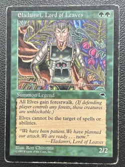 1997 WOTC MtG Tempest: Eladamri, Lord of Leaves (R) Played: AWESOME Card !! - Image 1