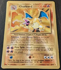 2021 POKEMON CELEBRATIONS CHARIZARD 4/102 GOLD METAL PROMO UPC - Image 1