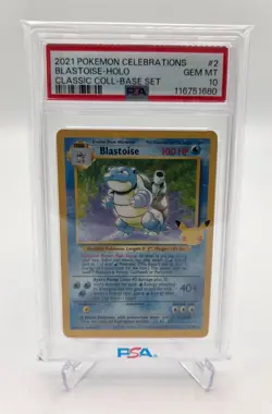 2021 Pokemon Celebrations Classic Collection Holo Blastoise #2 PSA 10 - Image 1