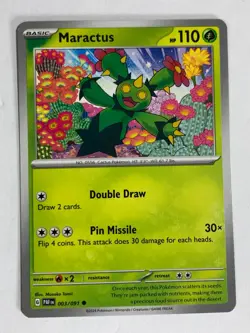 Pokemon TCG Paldean Fates Printer Hickey Error Maractus 003/091 Near Mint - Image 1