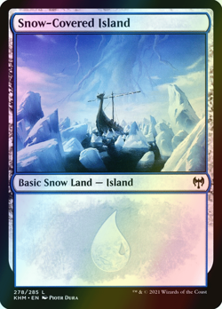 MTG Snow-Covered Island Foil ** Kaldheim ** English (NM) - Image 3