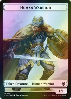MTG Human Warrior // Angel Warrior Full Art Foil ** Kaldheim Tokens ** En (NM) - Image 1