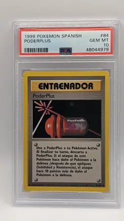 1999 Pokemon Spanish Base Set "PoderPlus" PlusPower 84/102 PSA 10 GEM MT! POP 1! - Image 3