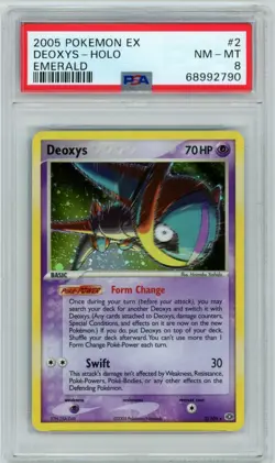2005 Pokemon EX Emerald 2 Deoxys holo PSA 8 - Image 3