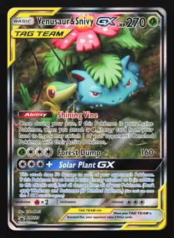 Pokemon Venusaur & Snivy GX SM229 Sun & Moon Holo Black Star Promo HP - Image 1