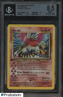 2001 Pokemon Neo Revelation 1st Edition #7 Ho-oh R BGS 8.5 NM-MT+ - Image 1