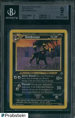 2001 Pokemon Neo Discovery 1st Edition #32 Umbreon R BGS 9 MINT - Image 1