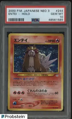 2000 Pokemon Japanese Neo 3 #244 Entei Holo  PSA 10 GEM MINT - Image 1